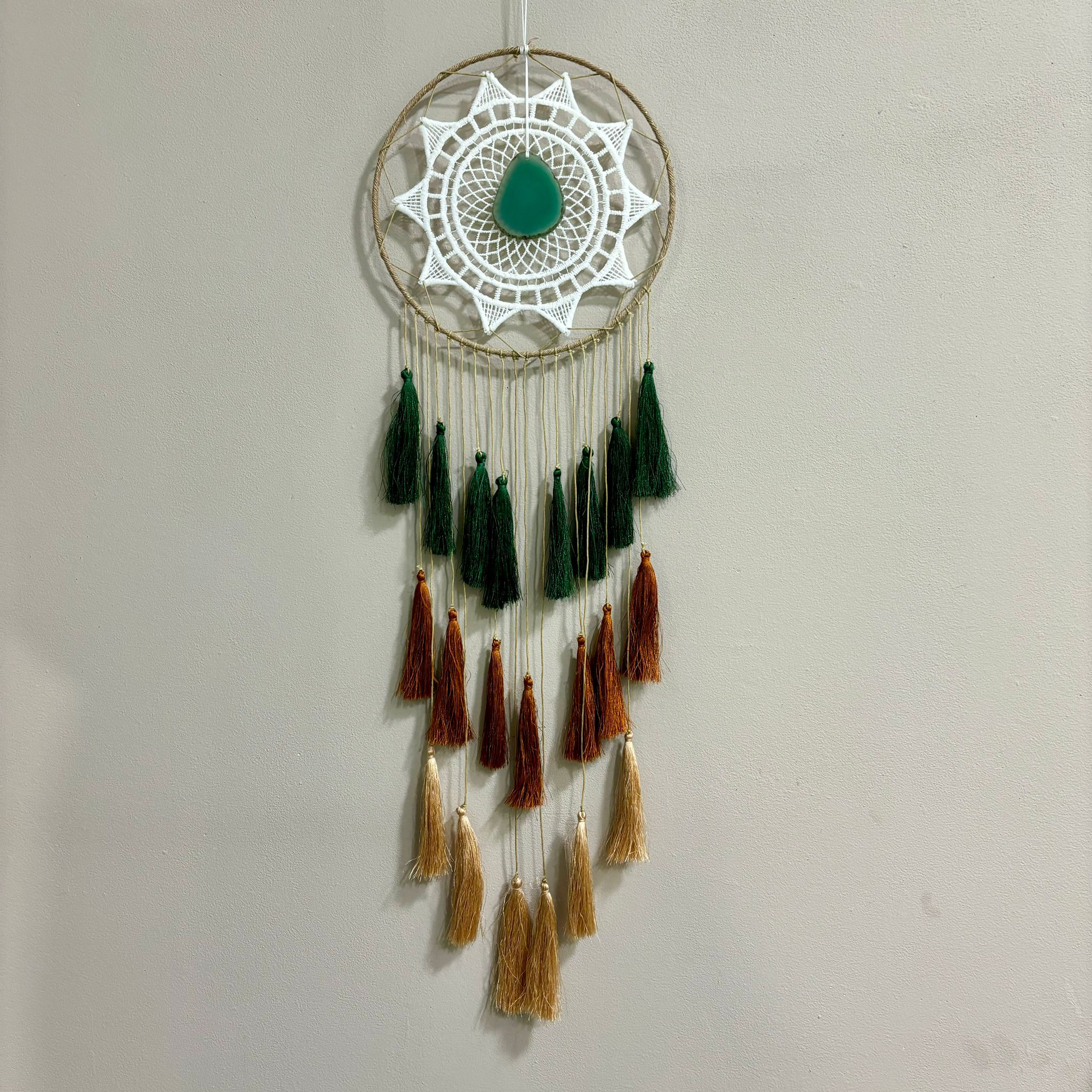 Atrapasueños con placa de ágata