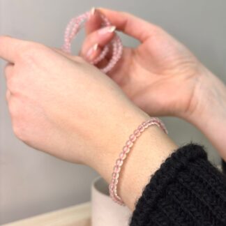 Pulsera Cuarzo Rosa - 4mm