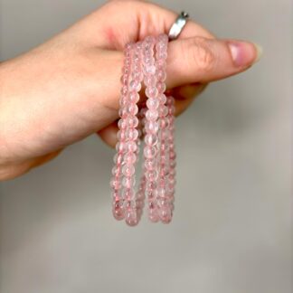 Pulsera Cuarzo Rosa - 4mm