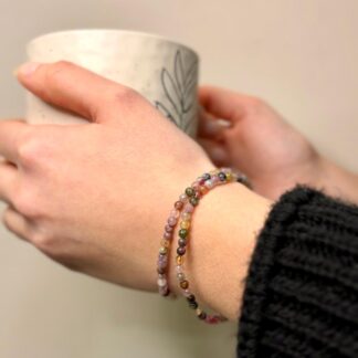 Pulsera Turmalina multicolor - 3mm