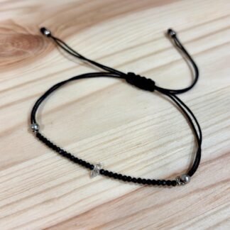 Pulsera Cuarzo Herkimer y Espinela