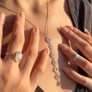 Colgante 7 Chakras Plata Rodiada