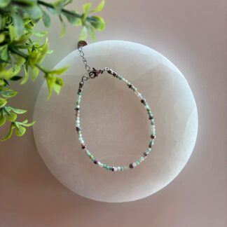 Pulsera Facetada Amazonita y Acero