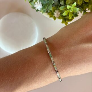Pulsera Facetada Amazonita y Acero