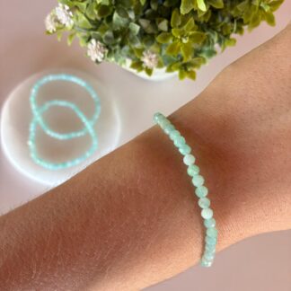 Pulsera Amazonita de Mozambique Facetada