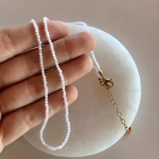 Collar de Cuarzo Blanco Facetado