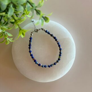 Pulsera Facetada Lapislázuli y Acero