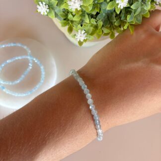 Pulsera Aguamarina Facetada