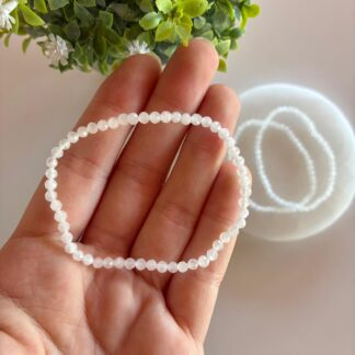 Pulsera Cuarzo Blanco Facetada