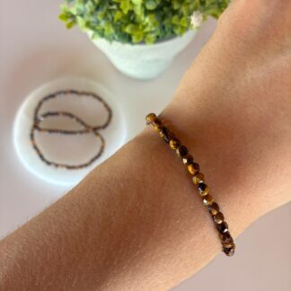 Pulsera Ojo de Tigre Facetada
