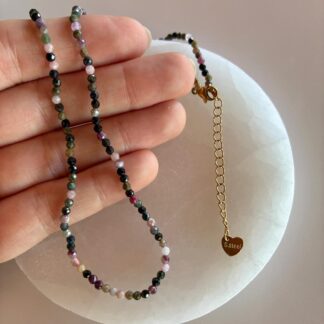 Collar de Turmalina Multicolor Facetado