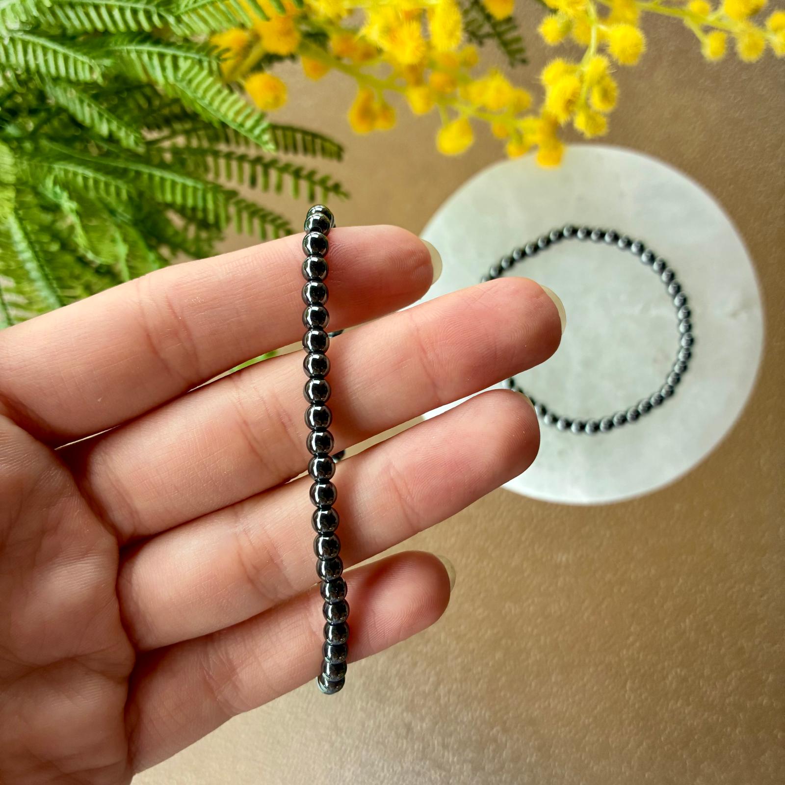 Pulsera Hematite - 4mm - Imagen 3