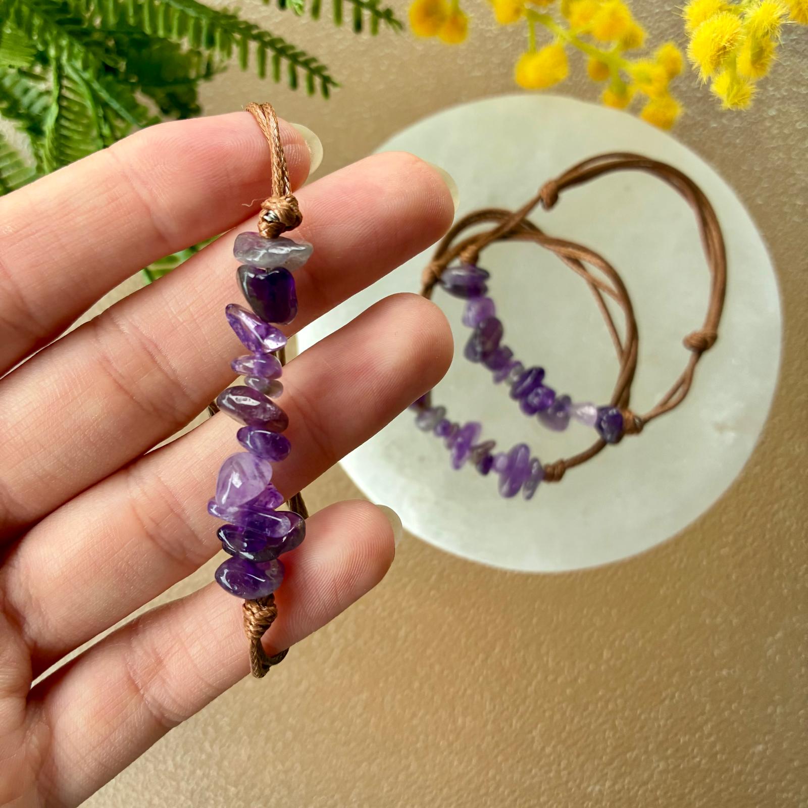 Pulsera Amatista Ajustable - Imagen 3