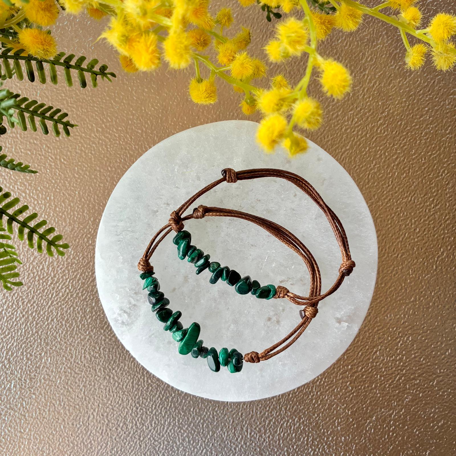 Pulsera Malaquita Ajustable - Imagen 2
