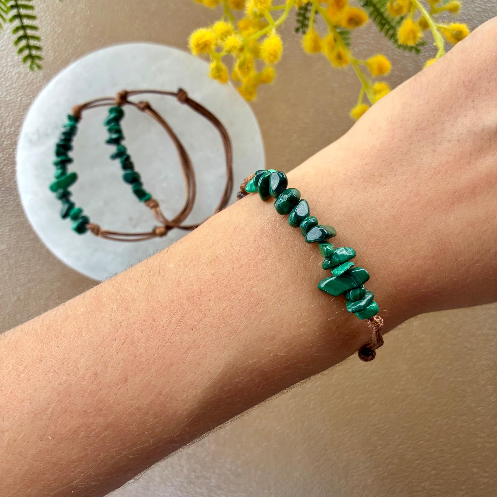 Pulsera Malaquita Ajustable