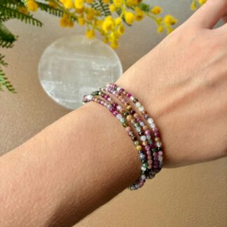 Pulsera Turmalina Multicolor- 3mm
