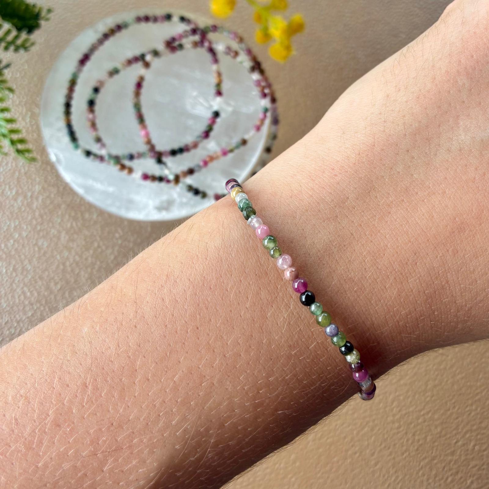 Pulsera Turmalina Multicolor- 3mm - Imagen 3